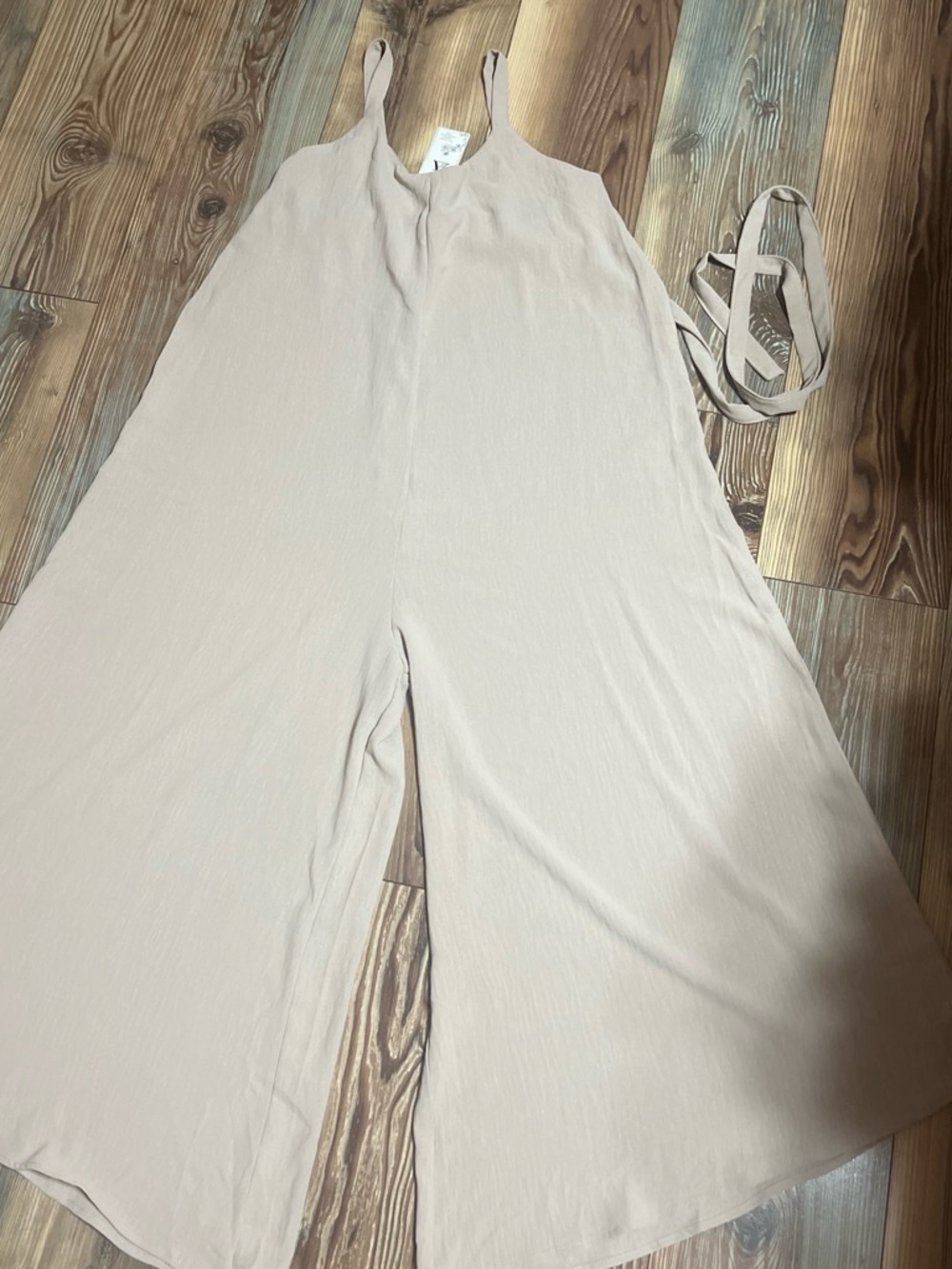 Women’s Wide-Leg Sleeveless Jumpsuit - Cream/Beige